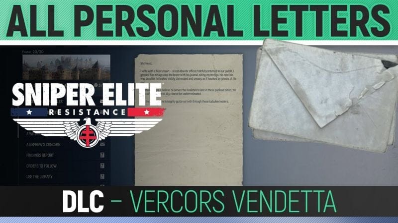 Sniper Elite: Resistance - Vercors Vendetta - All Personal Letter Locations