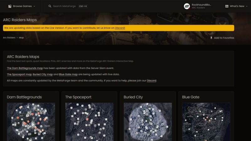 Metaforge ARC Raiders : comment accéder aux cartes interactives et aux événements du jour ?