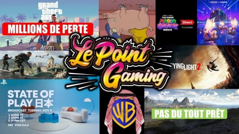 ACTU GAMING (11/11): GTA PERD DES MILLIONS, SONY STATE OF PLAY, FILM MARIO, SPIDER COCHON, ELDER S6