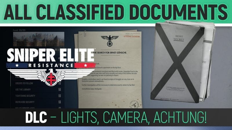 Sniper Elite: Resistance - Lights, Camera, Achtung! - All Classified Document Locations
