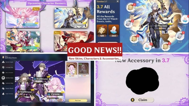 GOOD NEWS!! EVERYTHING ABOUT 3.7! BANNER LINEUP+NEW SKINS & FREE PULLS  - Honkai Star Rail