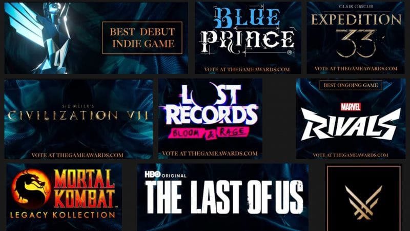 Games Awards nominés