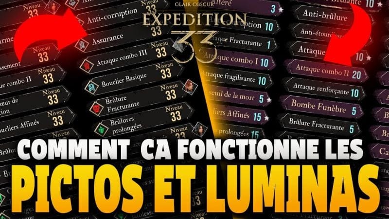 ASTUCE➡️💬​Comment ça fonctionne les PICTOS et les LUMINAS​ ? 🤯​(Guide Rapide ) - Clair Obscur Exp 33