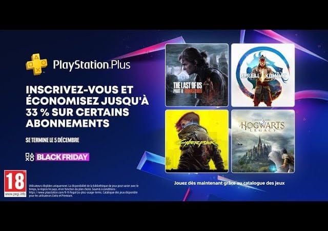 PlayStation Plus - Offre Black Friday 2025 : jusqu'à -33% de réduction jusqu'au 5 décembre 2025
