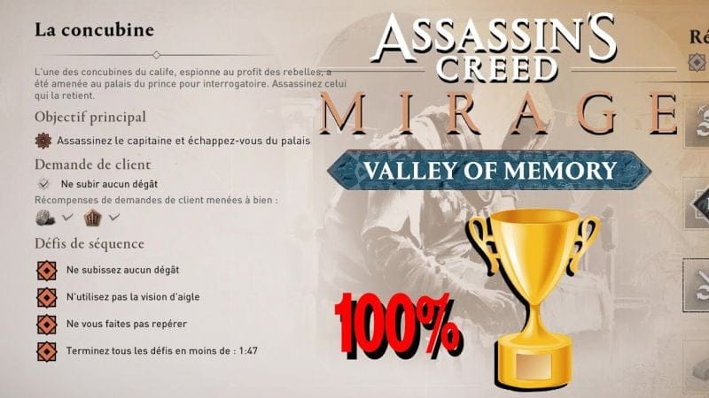 LA CONCUBINE CONTRAT 100% / Tous les défis de Séquence ASSASSIN'S CREED MIRAGE