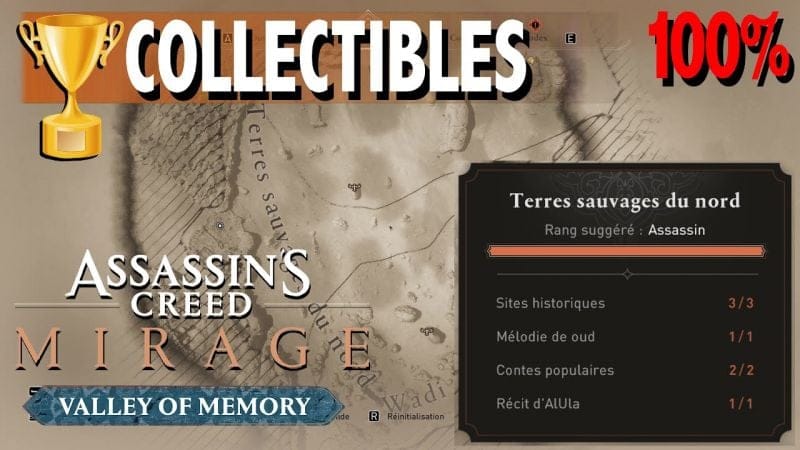 TERRES SAUVAGES DU NORD 🏆 : SITE / INDICE / RÉCIT Tous les collectibles 100% ASSASSIN'S CREED MIRAGE