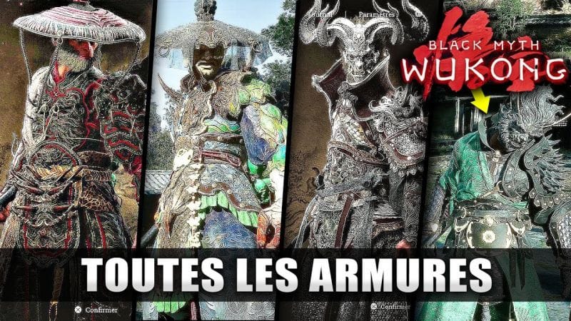 Black Myth Wukong : Toutes les ARMURES du jeu (Vitrine & Emplacements)