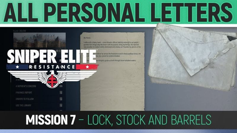 Sniper Elite: Resistance - Mission 7 - All Personal Letter Locations 🏆 Lock, Stock and Barrels