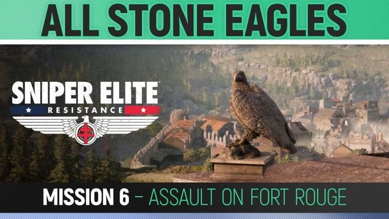 Sniper Elite: Resistance - Mission 6 - All Stone Eagle Locations 🏆 Assault on Fort Rouge