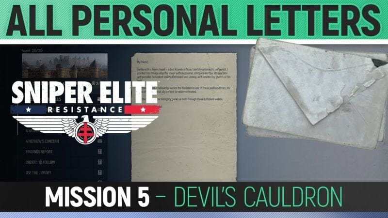 Sniper Elite: Resistance - Mission 5 - All Personal Letter Locations 🏆 Devil's Cauldron