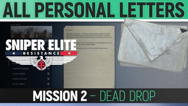 Sniper Elite: Resistance - Mission 2 - All Personal Letter Locations 🏆 Dead Drop