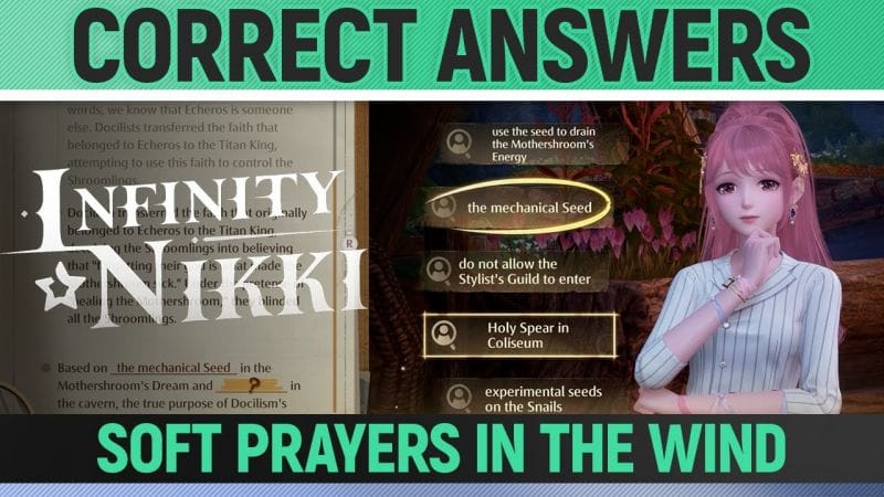 Infinity Nikki - Soft Prayers in the Wind - Correct Deduction Answers