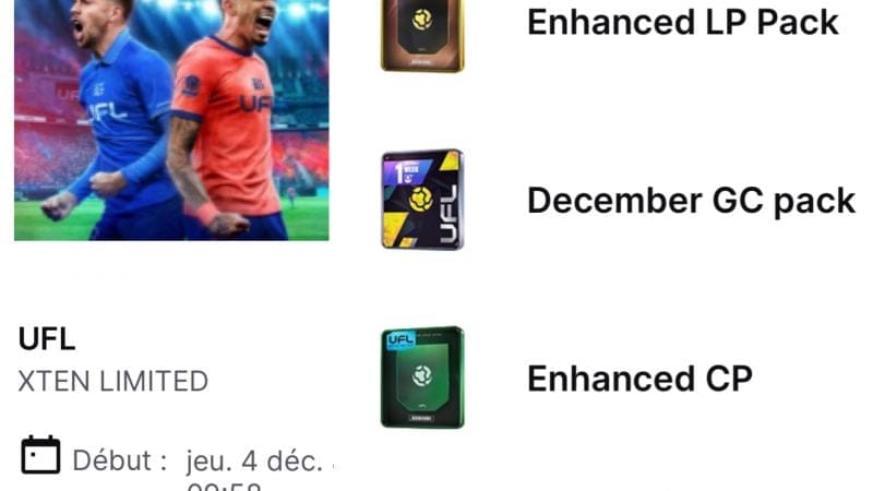 Drops UFL Décembre # 1