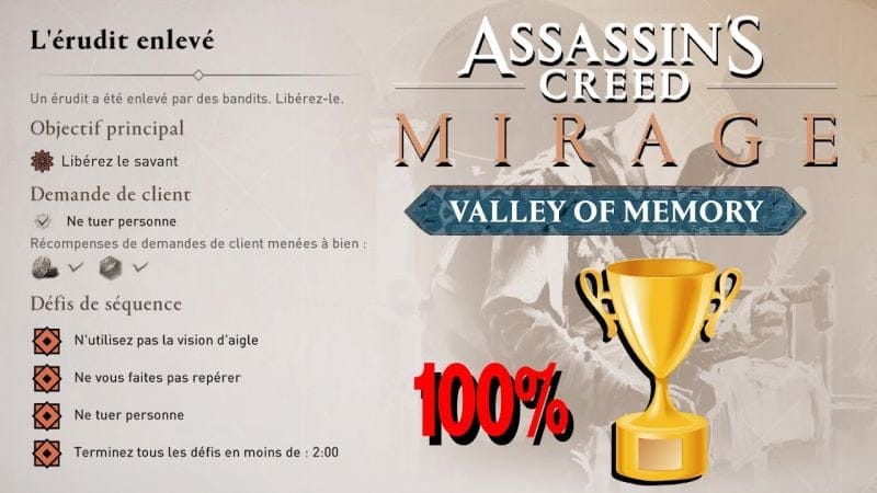L'ÉRUDIT ENLEVÉ CONTRAT / Tous les défis de Séquence ASSASSIN'S CREED MIRAGE