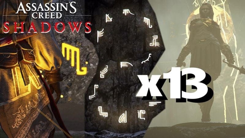OÙ TROUVER TOUS LES GLYPHES X13 ASSASSIN'S CREED SHADOWS -  Une découverte énigmatique