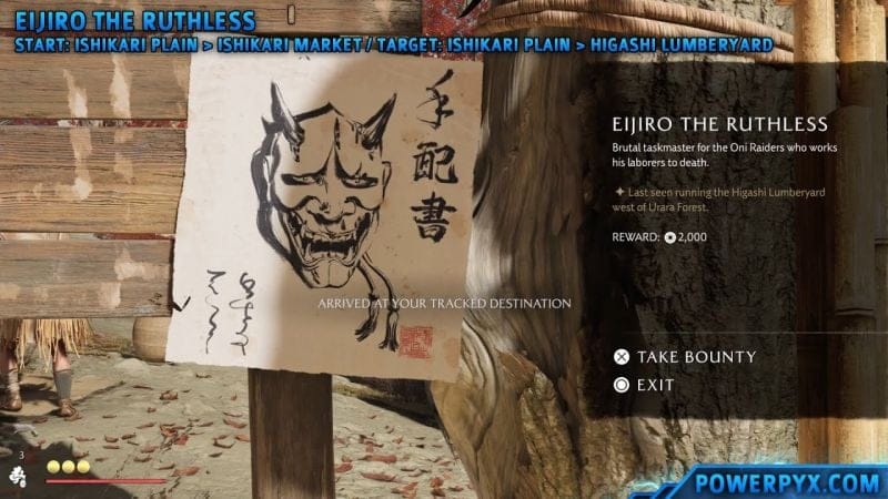 Ghost of Yotei - Eijiro the Ruthless Bounty Location