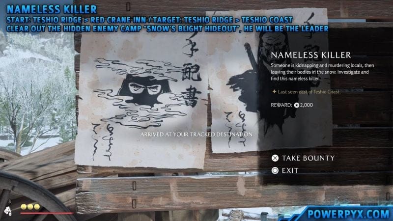 Ghost of Yotei - Nameless Killer Bounty Location