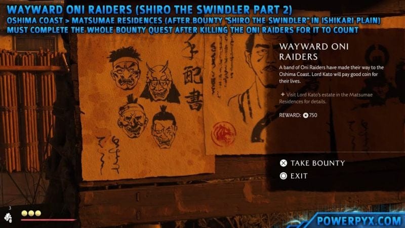 Ghost of Yotei - Wayward Oni Raiders Bounty Location