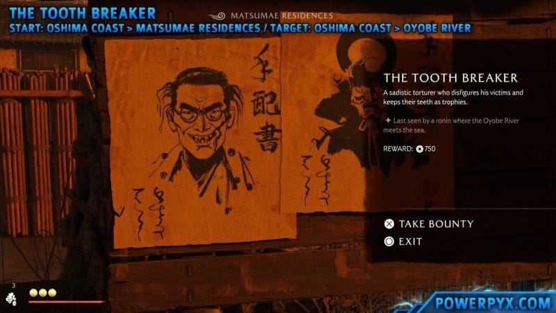 Ghost of Yotei - The Tooth Breaker Bounty Location