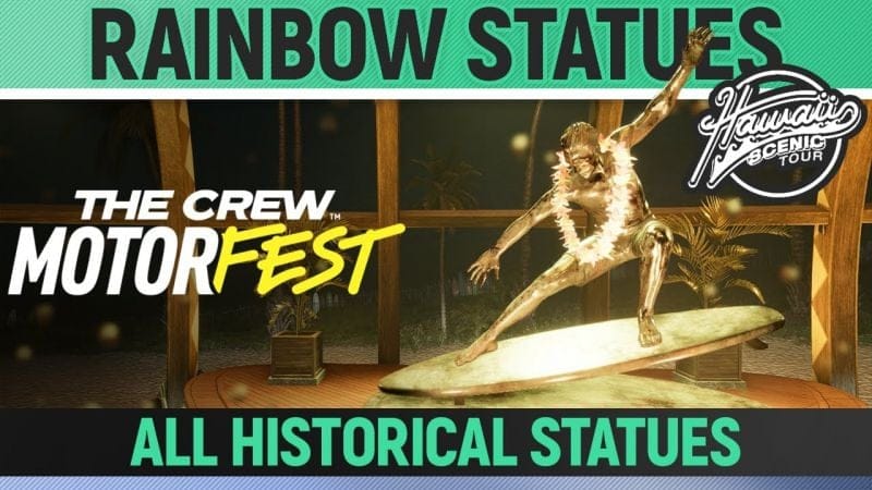 The Crew Motorfest - Rainbow Statues  - All 12 Historical Statues - Hawaii Scenic Route - Challenge