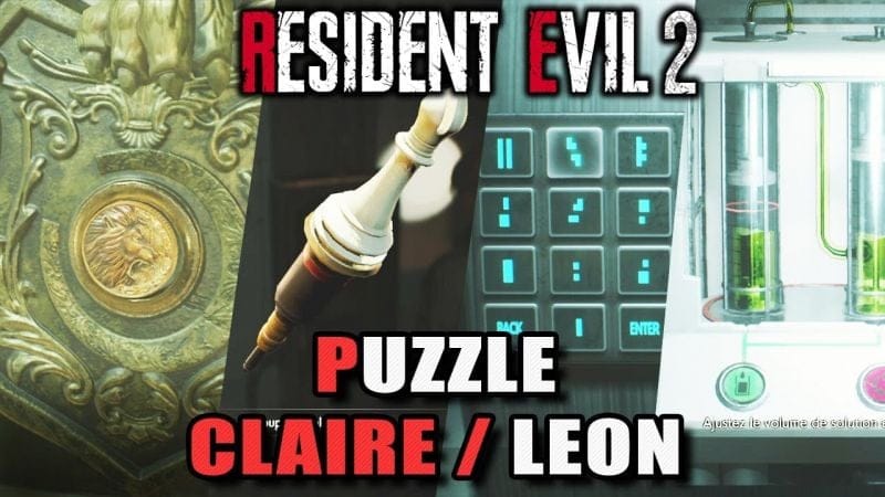 RESIDENT EVIL 2 - SOLUTION DES PUZZLES LÉON / CLAIRE (Médaillons, Echec, Code, Cartouche)