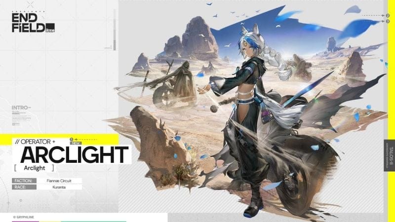 Arclight Arknights Endfield : meilleure équipe, meilleur équipement, cadeau… Notre guide pour optimiser la construction de ce personnage électrique