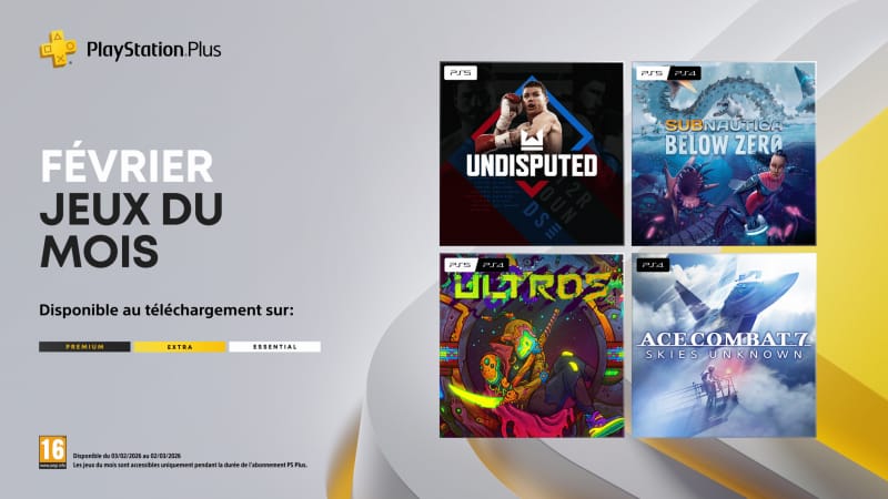 Les jeux du mois PlayStation Plus de février : Undisputed, Subnautica: Below Zero, Ultros, Ace Combat 7: Skies Unknown