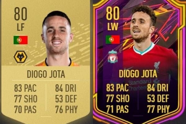 FIFA 21 : La pépite Diogo Jota est contrariée par sa note