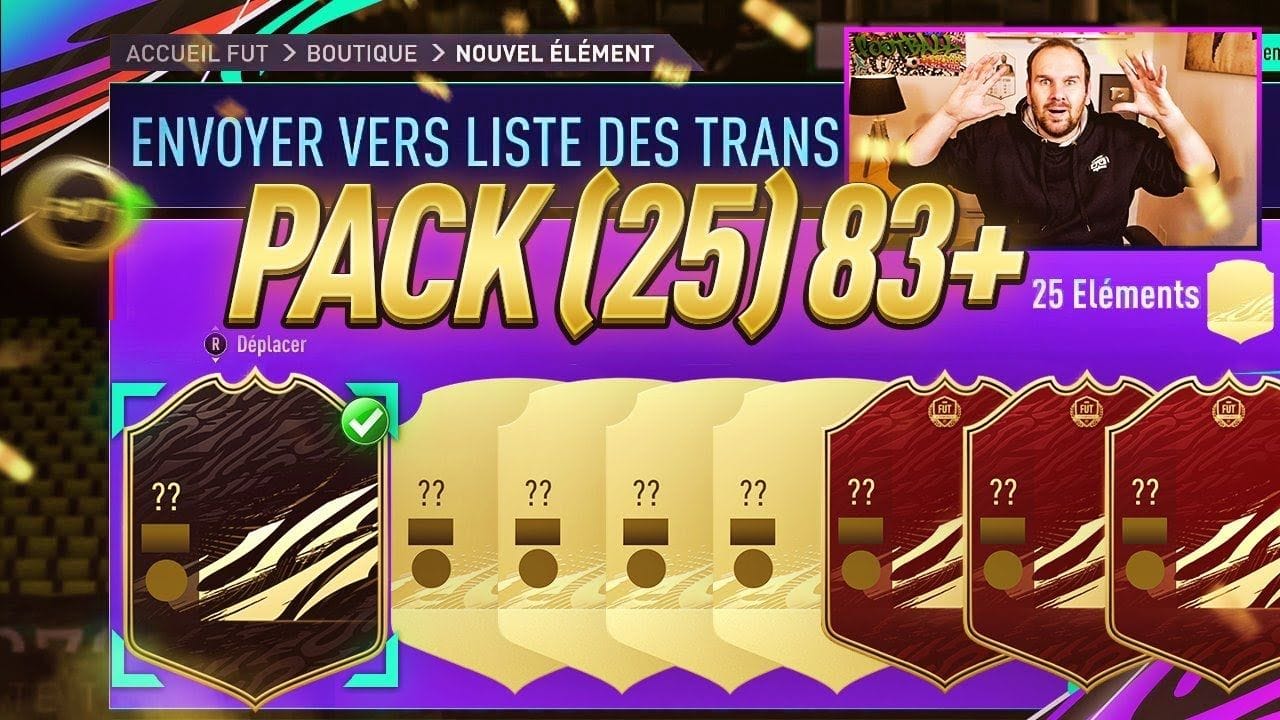 MON PACK 83+ x25 AVEC 2 PACKS ICONE ET MES RECOMPENSES FUT CHAMPION ! FIFA 21 0€