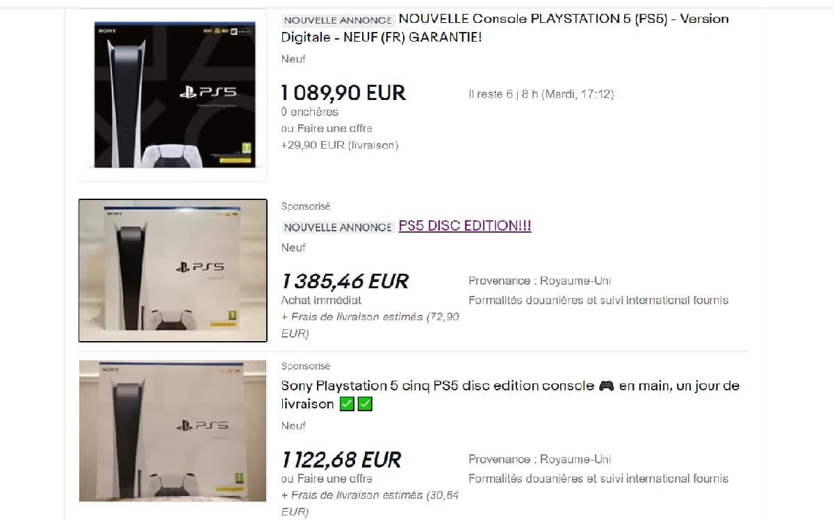PS5 : sur eBay, des boîtes vides sont revendues pour plus de 1000 €