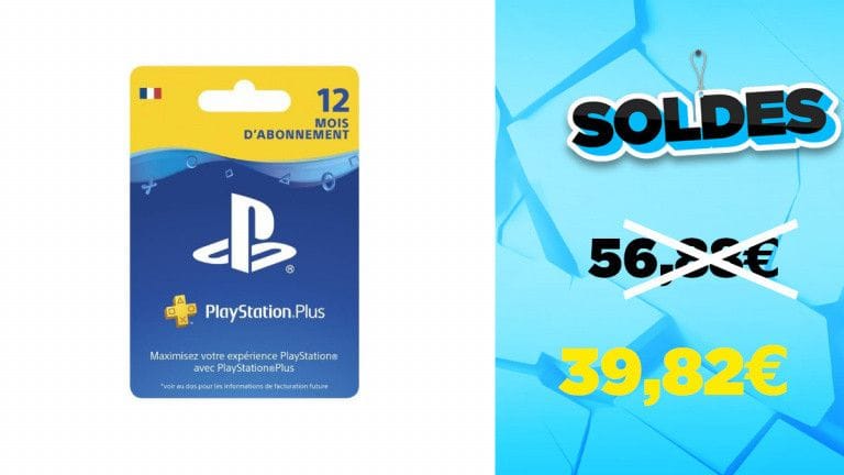 Soldes Carte abonnement PS Plus à 39,82€