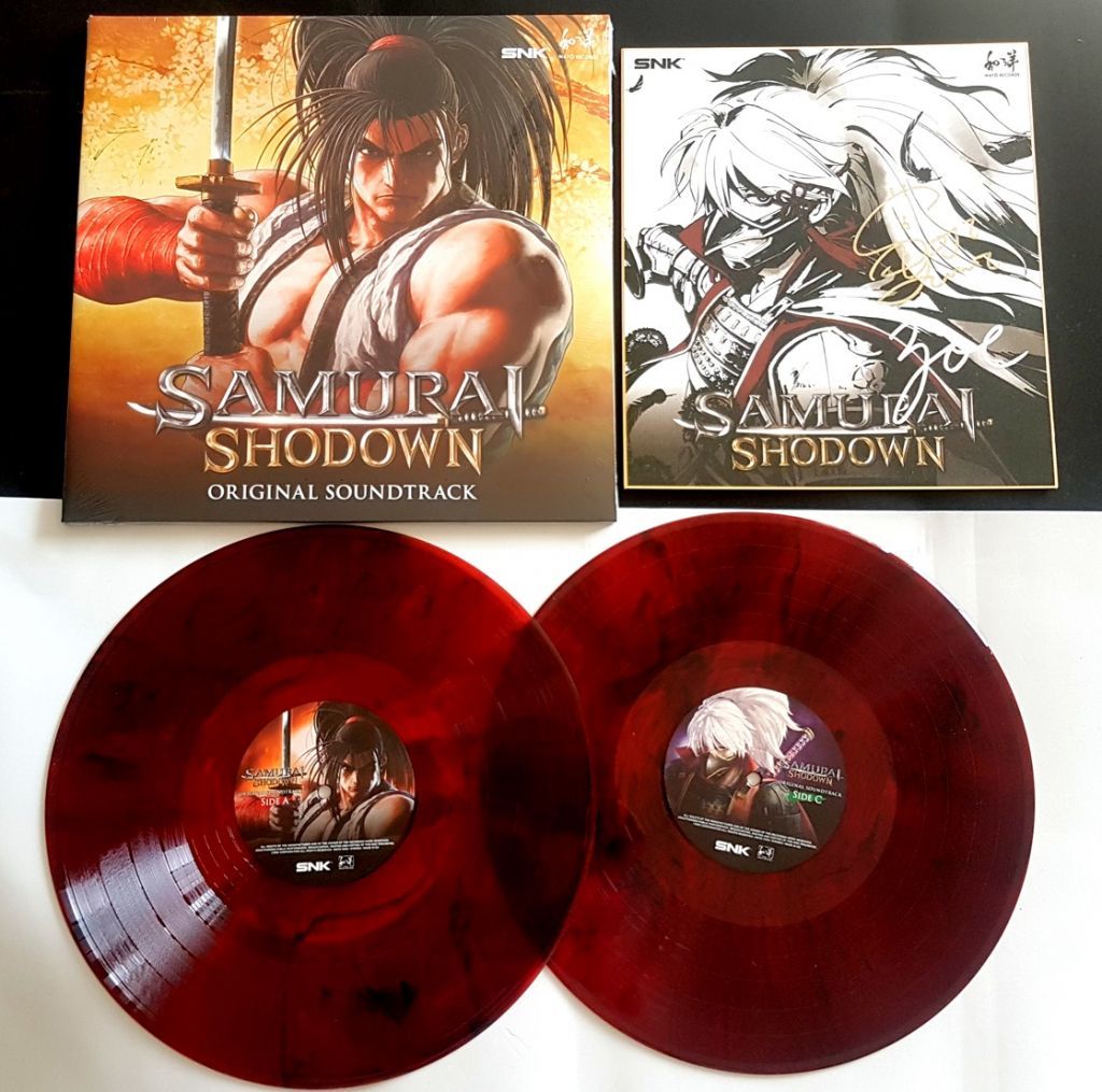 Un double vinyle rouge sang et marbré pour Samurai Shodown