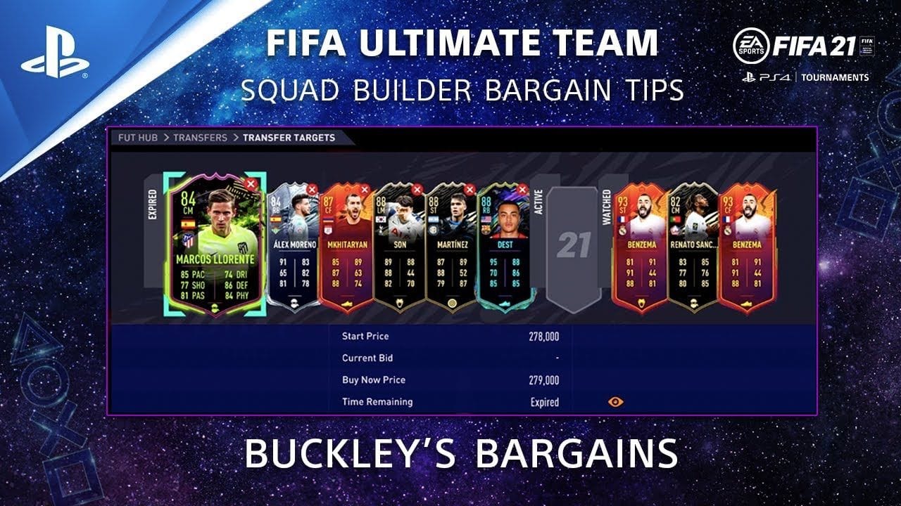 FIFA 21 - FUT Guide: Squad Builder Bargain Tips | PS CC