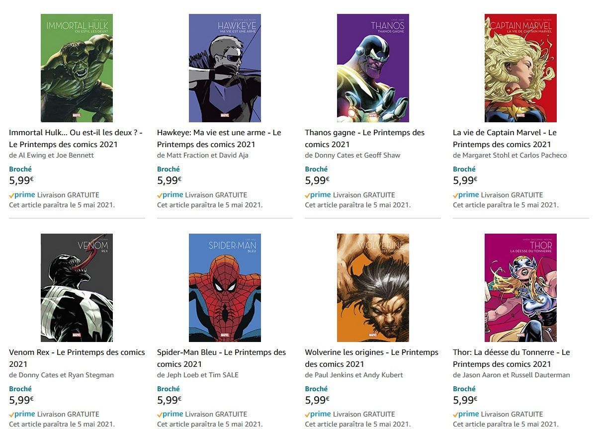 Bon Plan : Comics à petit prix - 5,99 euros l'unité - De quoi découvrir tous les personnages MARVEL !
