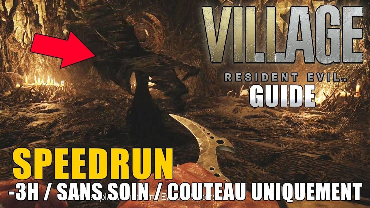 RESIDENT EVIL VILLAGE : SPEEDRUN (2:19:13) : Couteau Uniquement, Sans Soin, Moins de 3H (Jeu Entier)