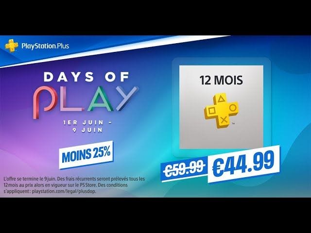 PlayStation Plus | Days of Play : -25% sur l'abonnement du 1er au 9 juin 2021 | PS5, PS4