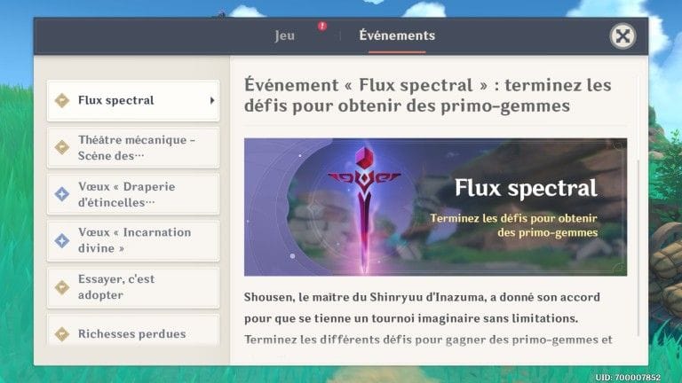 Genshin Impact, l'événement "Flux spectral" arrive dès demain