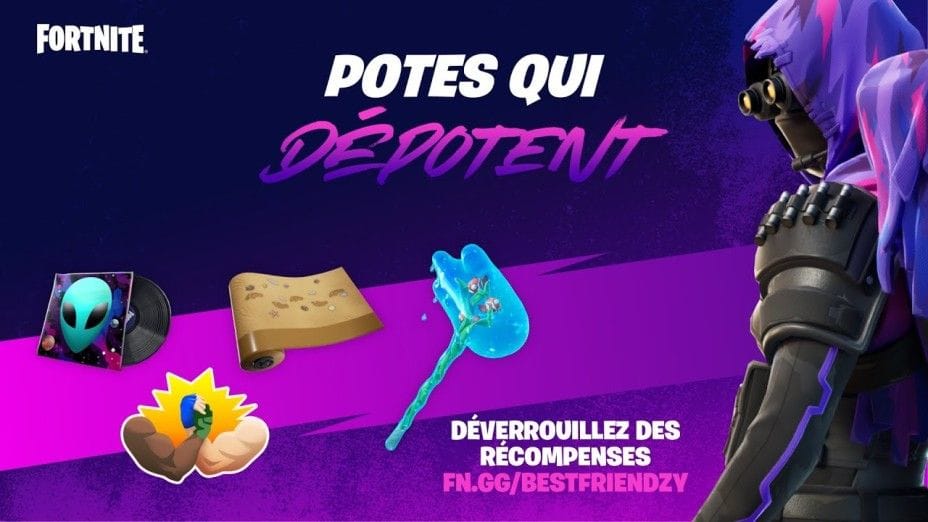 Rassemblez vos amis pour l'événement Potes qui dépotent de Fortnite