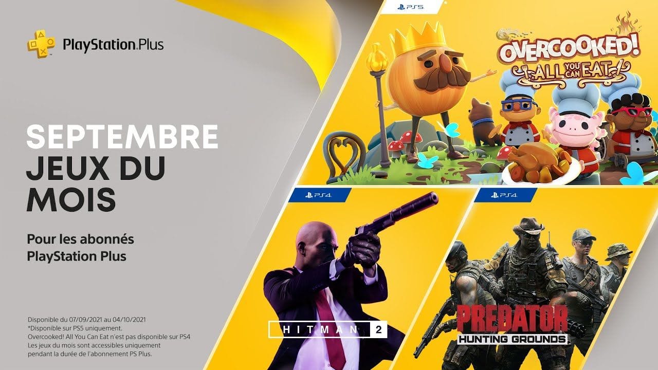 PlayStation Plus | Septembre 2021 | Overcooked! All You Can Eat, Predator: Hunting Grounds, Hitman 2