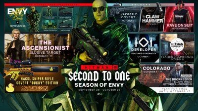 Hitman 3 continue à pécher avec le DLC 6: Envy et la Season of Envy, de nouvelles missions et Cibles Fugitives en approche