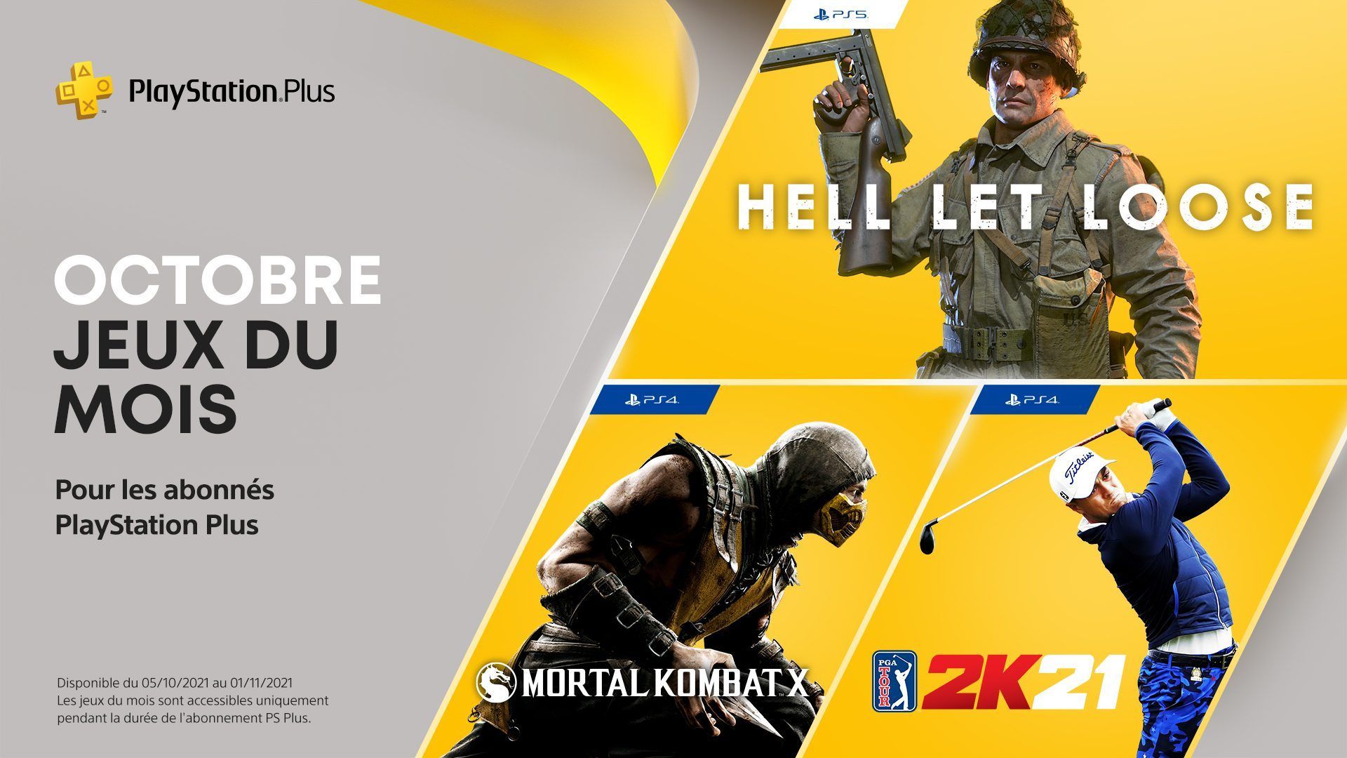 Les jeux PlayStation Plus du mois d’octobre : Hell Let Loose, PGA Tour 2K21, Mortal Kombat X