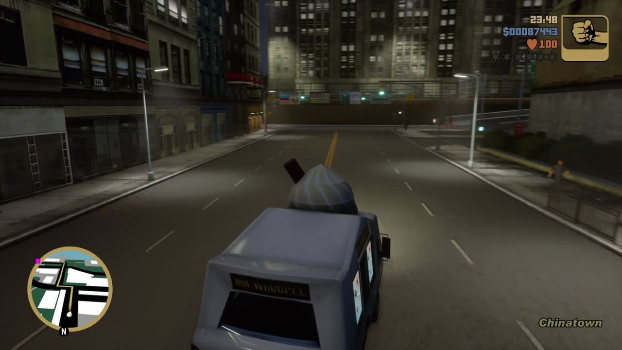 Gameplay GTA Trilogy : On refroidit un gang au volant d'un camion de glaces sur GTA III - jeuxvideo.com