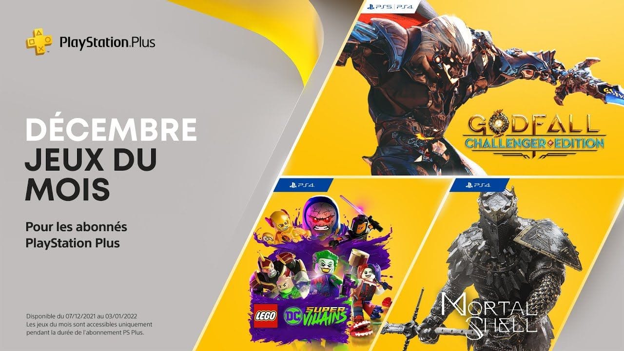 PlayStation Plus | Décembre 2021 | 6 jeux : Godfall, LEGO DC, Mortal Shell, The Persistence, etc