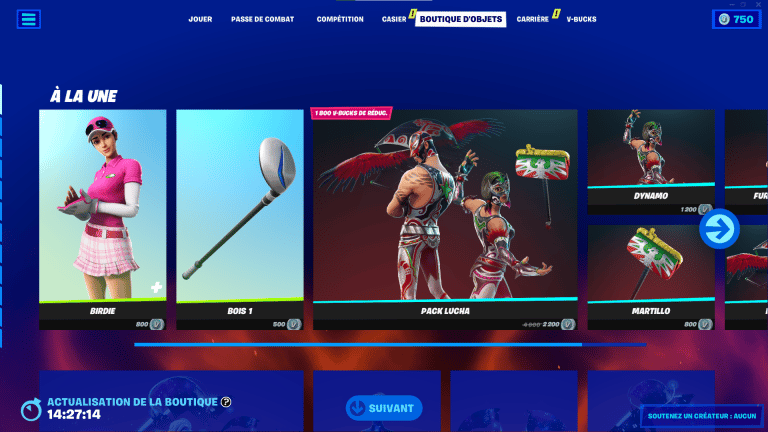 Fortnite, boutique du jour 1er mai 2022