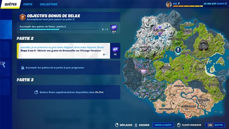 Obtenir une graine de Broussaille sur l'étrange floraison dans Fortnite, défi saison 3, chapitre 3