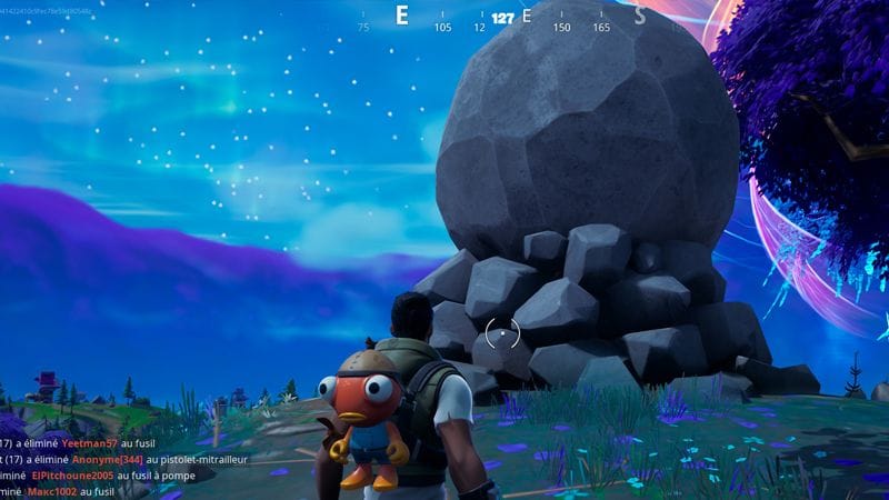 Déplacer ou détruire des rochers roulants avec une arme de mêlée dans Fortnite, défi saison 3, chapitre 3