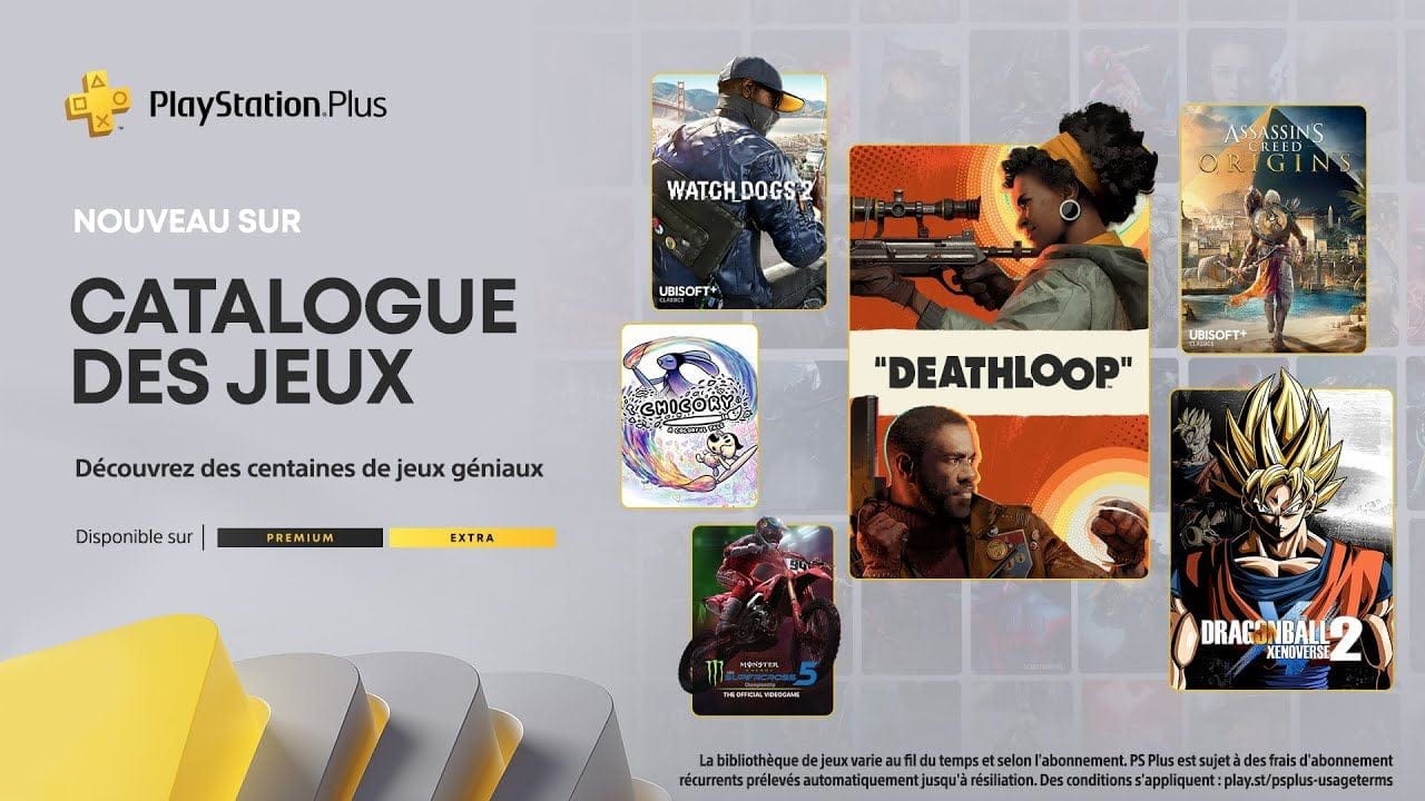 PlayStation Plus Extra - Septembre 2022 - Deathloop, Assassin's Creed Origins, Rayman Legends, etc.