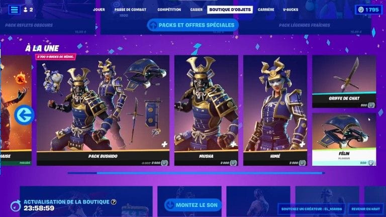 Fortnite : boutique du jour 11 octobre 2022