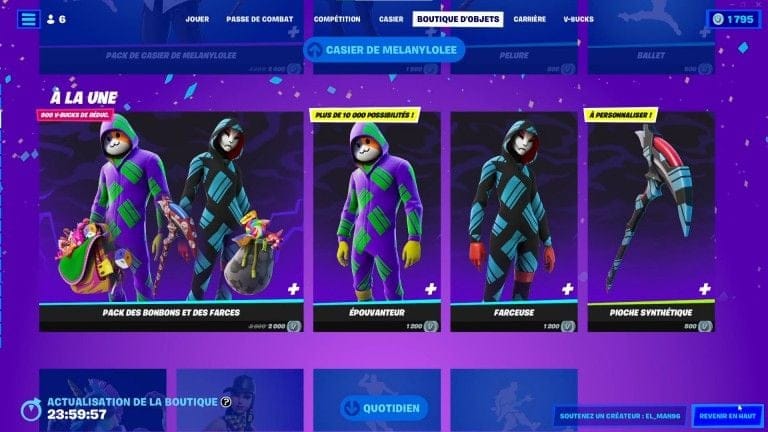 Fortnite : boutique du jour 12 octobre 2022