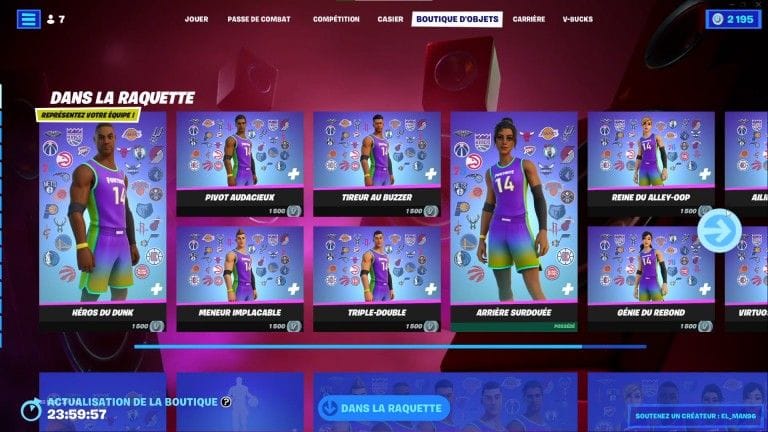 Fortnite : boutique du jour 20 octobre 2022